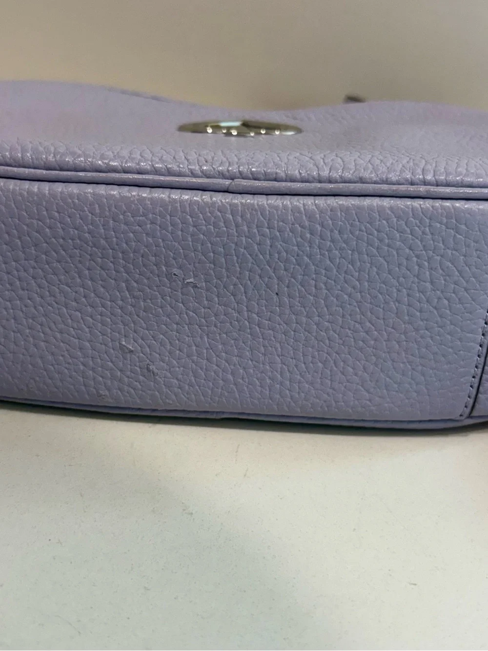 Kate Spade Kourtney Camera Crossbody Bag Frozen Lilac Pebbled Leather Tassel
